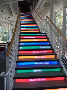 Stairs display real time Google searches